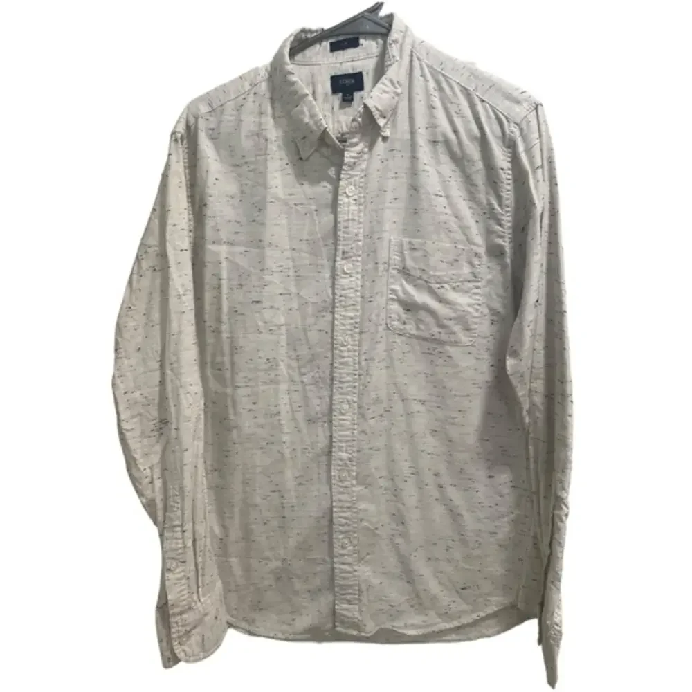 Men’s J.Crew Slim‎ Button Down Long Sleeve size Medium EUC White & Black